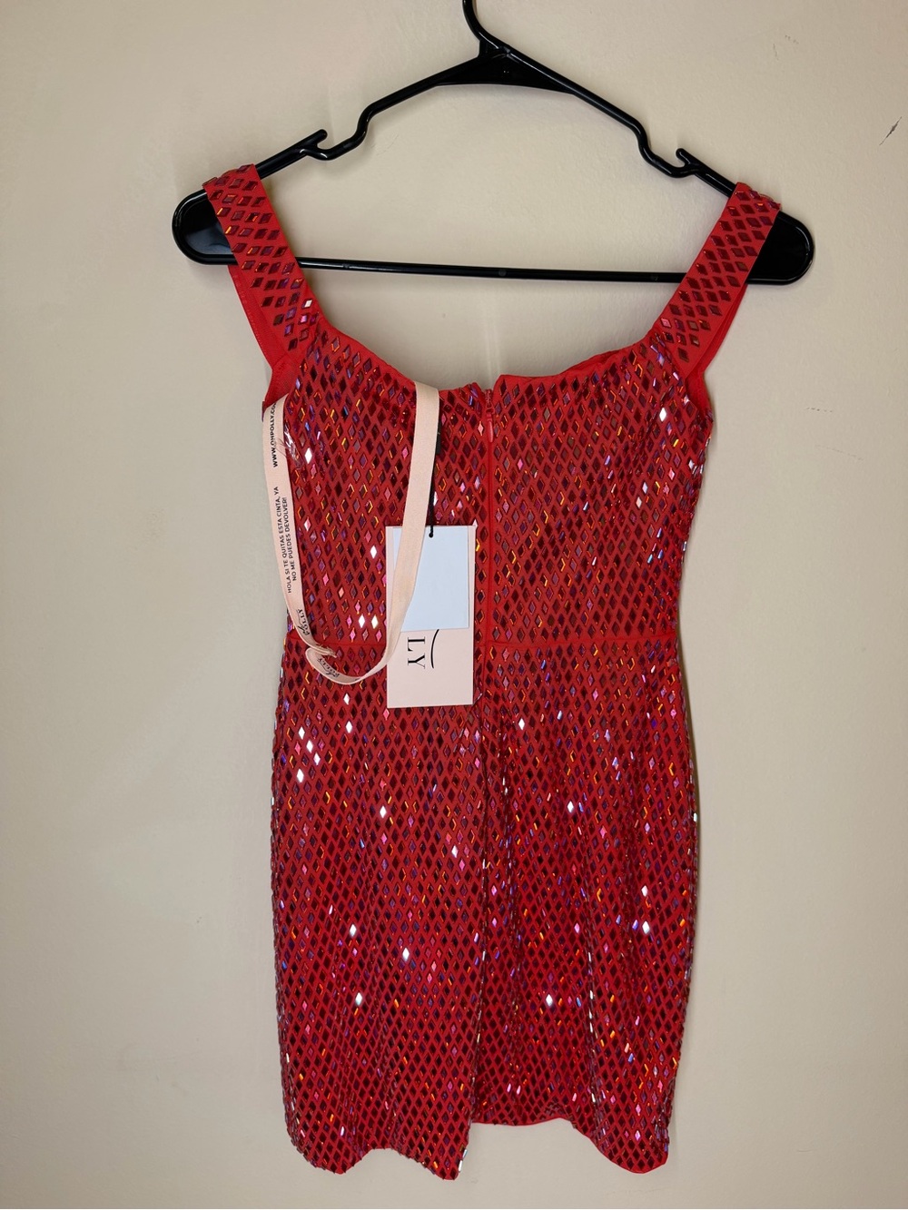 OH POLLY Leonora Embellished Off-Shoulder Mini Dress - Picture 4 of 5